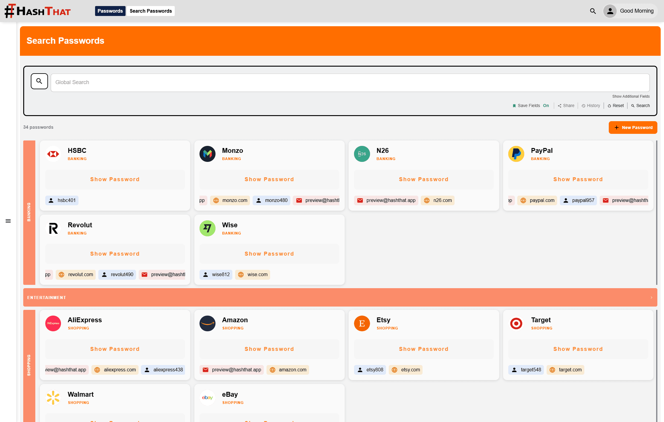 HashThat password vault preview